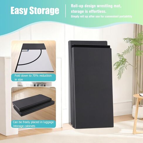 Wrestling Mat 10ft Foldable Jiu Jitsu Mats 1.2inch Thick Gymnastics Training Mat for BJJ MMA Martial Art Boxing Grappling and Judo in Kuwait