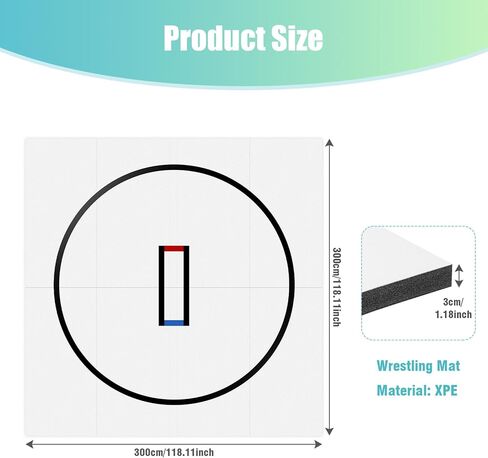 Wrestling Mat 10ft Foldable Jiu Jitsu Mats 1.2inch Thick Gymnastics Training Mat for BJJ MMA Martial Art Boxing Grappling and Judo in Kuwait