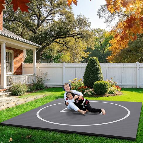 Wrestling Mat for Home, 10' x 10' / 8' x 8'/ 5' x 10' Grappling Mat for BJJ, MMA, Jiu Jitsu, Judo, Gym, Roll-Up Wrestling Practice Mat for Kids & Adults，Easy to Clean Indoor/Outdoor in Saudi Arabia