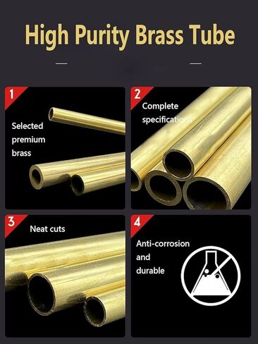 Outer diameter 24 mm round brass tube Length 500 mm High-strength precision straight tube(24 * 1mm) in Saudi Arabia