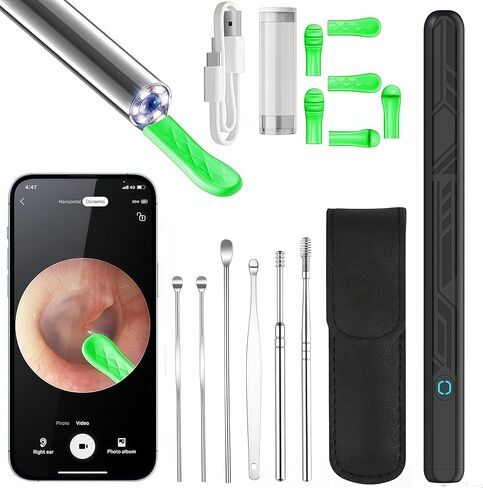 Ear Wax Removal Tool Camera — 1080P HD Ear Cleaner with Light, Earwax Removal Kit for Ear Cleaning, Safe Ear Camera for Adults Kids Pets Ear Camera for iOS & Android in Saudi Arabia