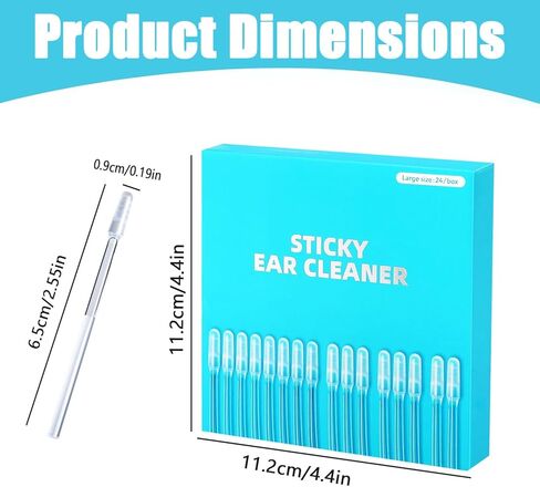 أعواد تنظيف الأذن اللزجة - عناية لطيفة ومرئية بالأذن، مسحات أذن لزجة، مسحات رأس ناعمة لاصقة قابلة لإعادة الاستخدام، أعواد تنظيف الأذن اللاصقة لجميع الأعمار (3 صناديق) in Kuwait