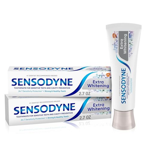 Sensodyne Extra Whitening Toothpaste for Sensitive Teeth, Cavity Prevention and Sensitive Teeth Whitening - 2.7 Ounces (Pack of 2) in Kuwait