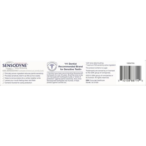 Sensodyne Extra Whitening Toothpaste for Sensitive Teeth, Cavity Prevention and Sensitive Teeth Whitening - 2.7 Ounces (Pack of 2) in Kuwait