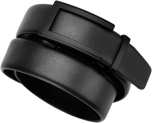 Men's Genuine Leather Automatic Buckle Adjustable Ratchet Belt Jeans Formal Casual Business Pants Belt in Saudi Arabia