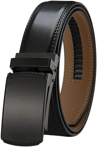 Men's Automatic Buckle Genuine Leather Belt Casual Jeans Strap 105 115 125 Size Options in Saudi Arabia