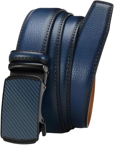 Men's Fashionable Genuine Leather Belt With Alloy Chains Business Style Metal Pin Buckle For Jeans in Saudi Arabia