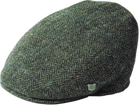 Millinery Stornoway Harris Tweed Flat Cap (أحدث إصدار) في نمط 2022 - رمادي ، الحجم: XL (61 سم) in Kuwait
