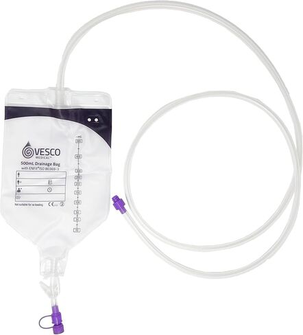 Enteral Drainage Bag with ENFit Connector 60 Inch Tubing 500 mL Sterile Pack of 1 in Saudi Arabia
