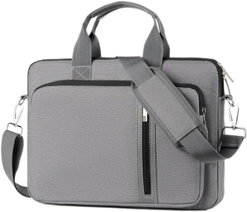 Pockets Unisex Nylon Laptop Bag - Waterproof Shockproof 14/16/17 Inch Briefcase (Handheld/Shoulder/Crossbody)(Ash,15 inch) in Saudi Arabia