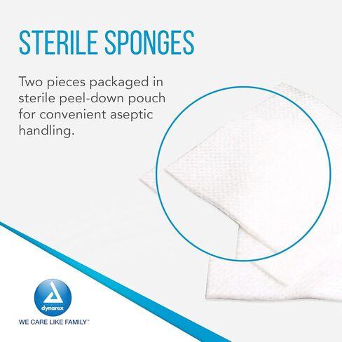 Dynarex 3355 Post Op Plus Sponge, 4" Length, 3" Width, Pack of 1200 in Saudi Arabia