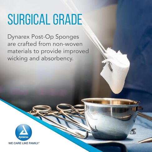 Dynarex 3355 Post Op Plus Sponge, 4" Length, 3" Width, Pack of 1200 in Saudi Arabia