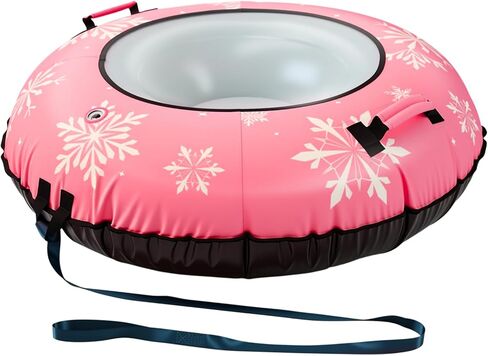 أنبوب ثلج شديد التحمل مقاس 42 بوصة 1/2 عبوة مع غطاء قماش ممتاز للأطفال من سن 13 عامًا فما فوق، زلاجات أنبوبية ثلجية قابلة للنفخ مع طقم إصلاح حزام سحب سفلي سميك، شتاء خارجي للتزلج in Kuwait