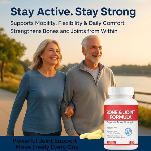 تركيبة درع العظام والمفاصل - دعم العظام المعزز ومكمل صحة العظام مع فيتامين د3 وك2، 60 كبسولة (1) in Kuwait