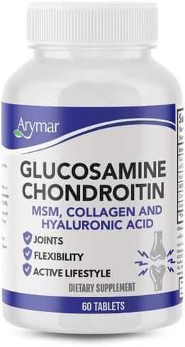 Arymar Glucosamine, Chondroitin, MSM, Collagen & Hyaluronic Acid Supplement 60 Tablets in Kuwait