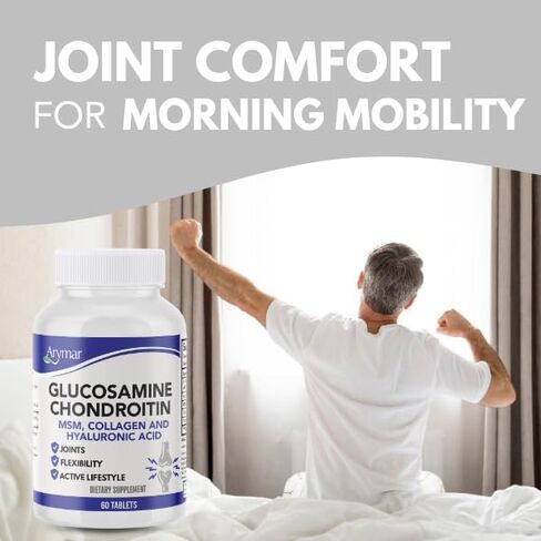 Arymar Glucosamine, Chondroitin, MSM, Collagen & Hyaluronic Acid Supplement 60 Tablets in Kuwait