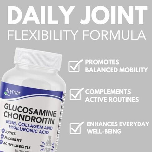 Arymar Glucosamine, Chondroitin, MSM, Collagen & Hyaluronic Acid Supplement 60 Tablets in Kuwait