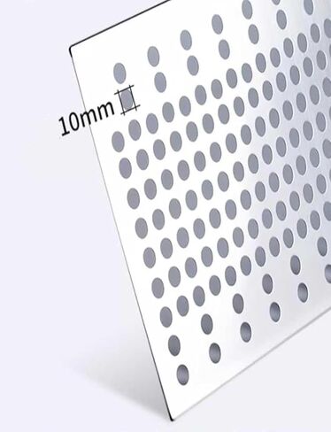 304 Stainless Steel Perforated Sheet, 10mm Hole Decorative Metal Mesh Screen for Windowsills, Guardrails, Flower Stands - Durable, Corrosion-Resistant, 40x260cm in Kuwait