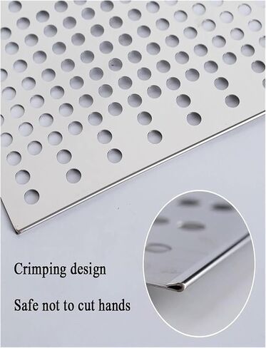 304 Stainless Steel Perforated Sheet for Garden Balustrades, Balcony & Window Security - Leak-Proof Round Mesh Pads Gasket (55x110cm) in Kuwait