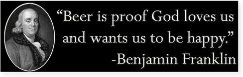 CafePress Ben Franklin Beer Quote 10"x3" Rectangle Vinyl Bumper Sticker Car Decal in Saudi Arabia