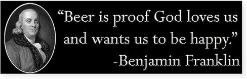 CafePress Ben Franklin Beer Quote 10"x3" Rectangle Vinyl Bumper Sticker Car Decal in Kuwait