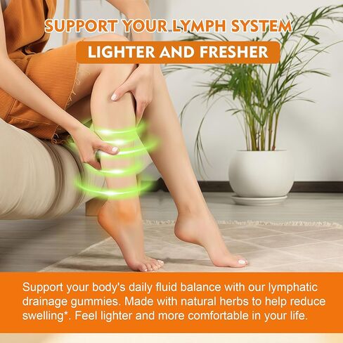 علكات التصريف اللمفاوي بشكل جيد وكامل، مكملات التصريف اللمفاوي مع إشنسا، الهندباء، الأرقطيون، دعم نظام اللمف، تنظيف السموم اللمفاوية ودعم المناعة، الأناناس، فاجان، 60 علكة in Kuwait