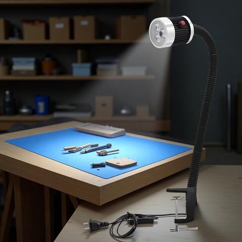 9W Led Machine Work Light, 220V Gooseneck Lamp With Metal Clamp, Waterproof Industrial For Machine Tools, 7.1 In in Saudi Arabia