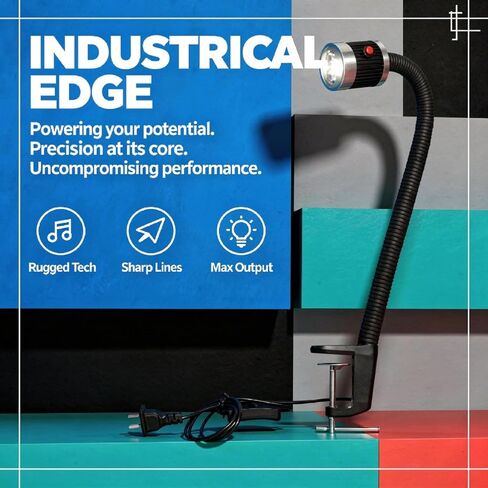 9W Led Machine Work Light, 220V Gooseneck Lamp With Metal Clamp, Waterproof Industrial For Machine Tools, 7.1 In in Saudi Arabia