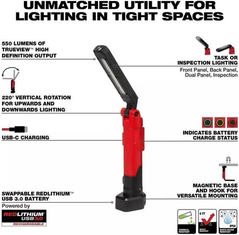 من أجل Milwaukee.r REDLITHUM USB Stick Light مع مغناطيس in Saudi Arabia
