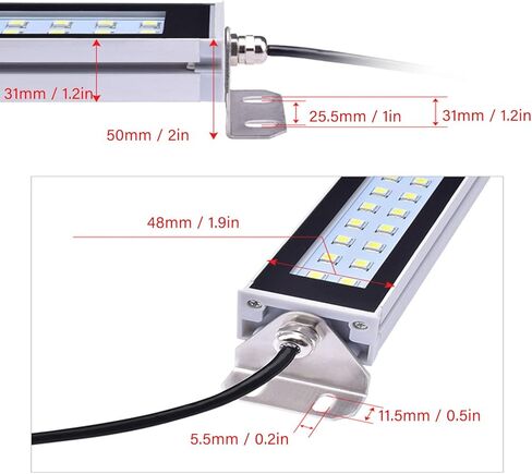 BRRNOO LED Work Light, Industrial Lighting Work Lamp LED Machine Light Machine Tube CNC Interner Lighting Workshop, ExplosionProof Industrial in Saudi Arabia