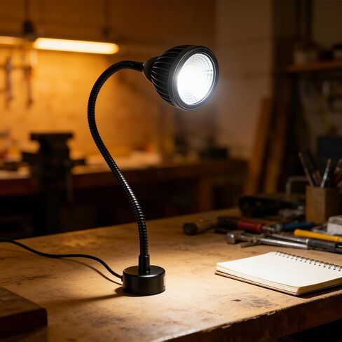 Focket Magnetic Work Light, 1000LM 7W LED Machine Light with Flexible Gooseneck and Magnetic Base, Portable Shop Tool Lamp for Lathe, Sewing Machine, Drill Press, Work Bench (US Plug) in Kuwait