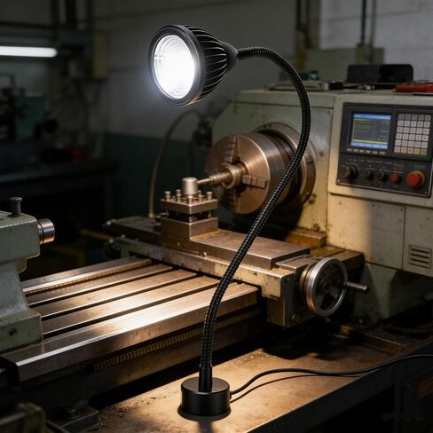 Focket Magnetic Work Light, 1000LM 7W LED Machine Light with Flexible Gooseneck and Magnetic Base, Portable Shop Tool Lamp for Lathe, Sewing Machine, Drill Press, Work Bench (US Plug) in Saudi Arabia