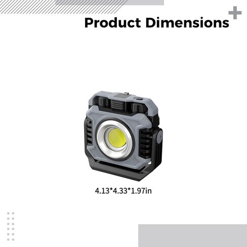 ضوء عمل ميكانيكي LED مع تعتيم، بطارية قابلة لإعادة الشحن 5000 مللي أمبير في الساعة، قاعدة مرفقة، خطاف، 1/4 برغي، مصباح عمل محمول لإصلاح السيارات والتخييم in Saudi Arabia