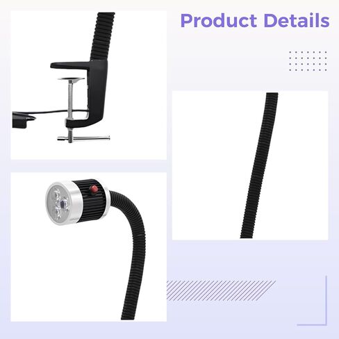 9W Led Machine Work Lamp 220V, Gooseneck Light With C-Clamp, 7.1 In Industrial Metal Lamp, Waterproof And Oilproof in Saudi Arabia