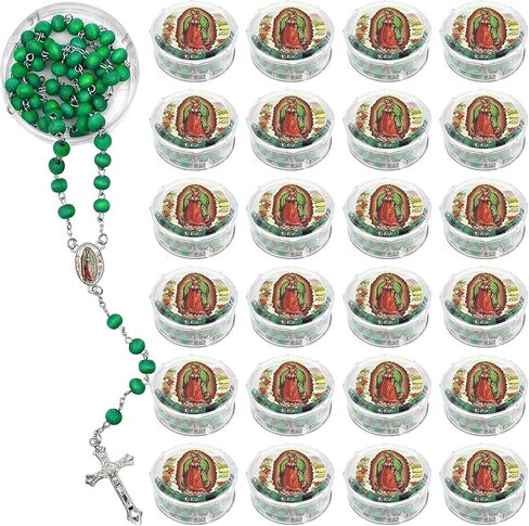 6 أجهزة كمبيوتر خشبية الخرز الوردية قلادة القديس بنديكت الميدالية والصليب الكاثوليكي الصليب الصلاة المصنوعة يدويا الصلاة in Kuwait
