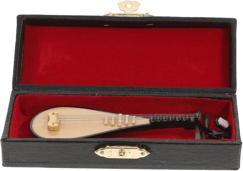 قطعة واحدة من نموذج زخرفي مصغر من العود بيبا مع حامل آلة موسيقية مدمجة للتصوير الفوتوغرافي وديكور المنزل وأفكار الهدايا in Kuwait