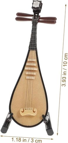 قطعة واحدة من نموذج زخرفي مصغر من العود بيبا مع حامل آلة موسيقية مدمجة للتصوير الفوتوغرافي وديكور المنزل وأفكار الهدايا in Kuwait