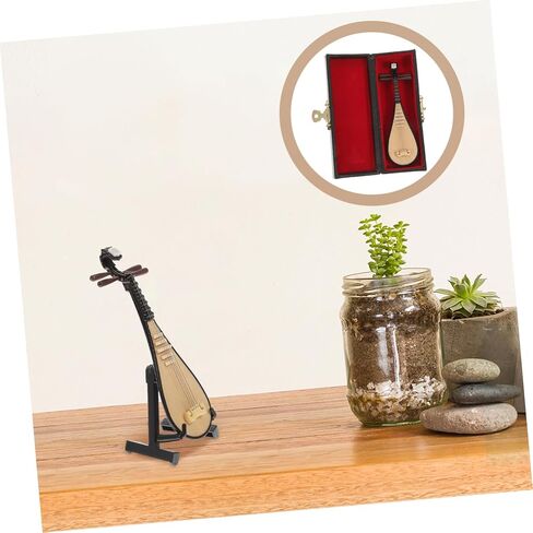 قطعة واحدة من نموذج زخرفي مصغر من العود بيبا مع حامل آلة موسيقية مدمجة للتصوير الفوتوغرافي وديكور المنزل وأفكار الهدايا in Kuwait