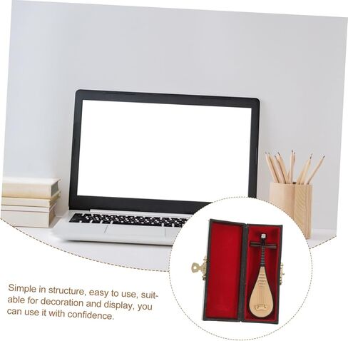 قطعة واحدة من نموذج زخرفي مصغر من العود بيبا مع حامل آلة موسيقية مدمجة للتصوير الفوتوغرافي وديكور المنزل وأفكار الهدايا in Kuwait