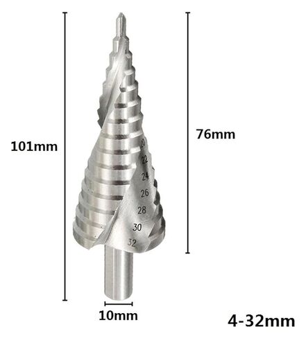 dvj479 Step Drill Bit 1pc 4-32mm Pagoda Hexagon Screw Core Drilling Tool High Speed Spiral Groove Wood Metal Hole Cutter dvj479 in Saudi Arabia