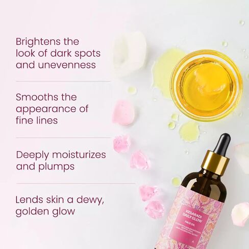 iYURA Kesaradi Face Oil - 5000-year-old Recipe with Exotic Saffron, Turmeric & Rose – For Visibly Brighter Skin - 100% Natural Ayurvedic Face Moisturizer for Dry, Sensitive Skin, 1.69 fl oz in Kuwait