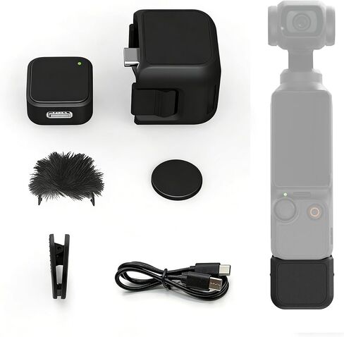 Wireless Lavalier Microphone Kit (2 TX + 1 RX + Charging Case) | 20H Battery Life, Magnetic Attachment, Compatible with Xtra Muse & DJI Osmo Pocket 3 & 4 for Vlog & Live Streaming in Saudi Arabia