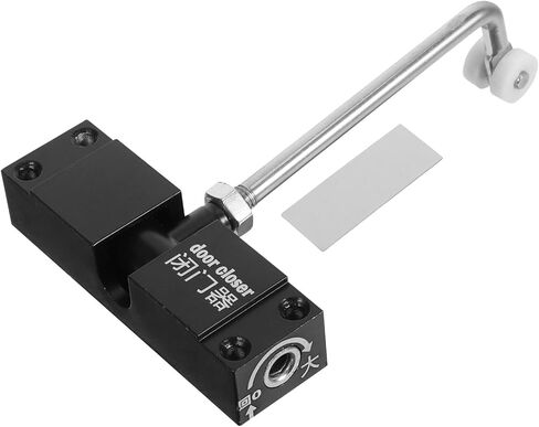 2pcs Aluminum Alloy Double Spring Automatic Door Closer Adjustable Self-Closing Door Controller for Residential and Commercial Black in Saudi Arabia