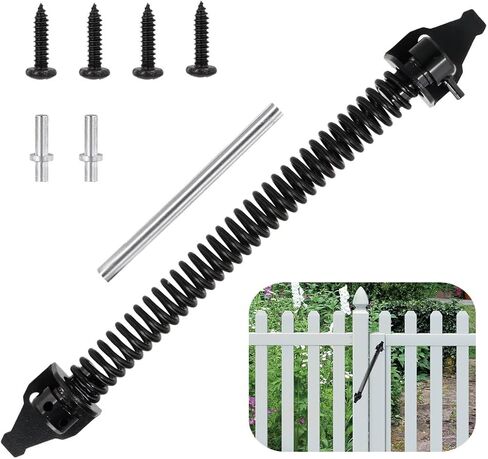 14-Inch Adjustable Metal Gate Spring Closer, Automatic Door Closure for Wooden Gates and Fences, Spring Mechanism for Garden & Farm Use in Saudi Arabia