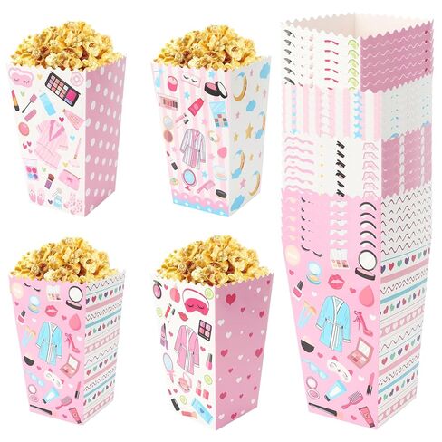 24 Pcs Spa Day Popcorn Boxes Makeup Birthday Party Favor for Girls Food Service Supply Snack Candy Goodie Treat Boxes Popcorn Bucket Containers for Spa Day Makeup Theme Birthday Party in Saudi Arabia