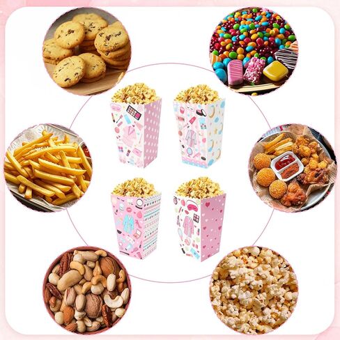 24 Pcs Spa Day Popcorn Boxes Makeup Birthday Party Favor for Girls Food Service Supply Snack Candy Goodie Treat Boxes Popcorn Bucket Containers for Spa Day Makeup Theme Birthday Party in Saudi Arabia