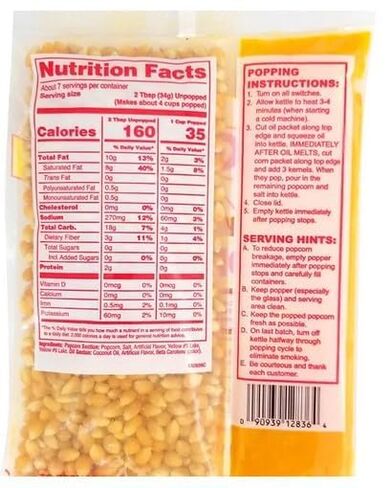 Gold Medal 2611432 Gold Medal Mega Pop Popcorn Butter 8 Oz. 36/Carton (2836) in Saudi Arabia