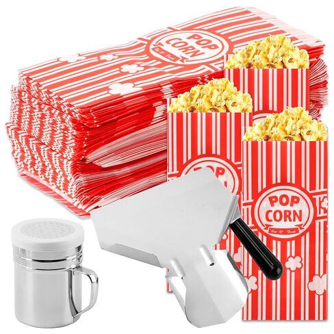 202 قطعة من أكياس الفشار مع مغرفة وشاكر ملح، 1 أونصة صغيرة للوجبات الفردية حاوية الفشار أكياس PopCor-n السائبة للحفلات والمسرح الليلي in Kuwait