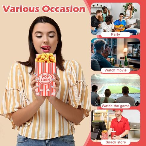 202 قطعة من أكياس الفشار مع مغرفة وشاكر ملح، 1 أونصة صغيرة للوجبات الفردية حاوية الفشار أكياس PopCor-n السائبة للحفلات والمسرح الليلي in Kuwait