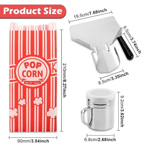 202 قطعة من أكياس الفشار مع مغرفة وشاكر ملح، 1 أونصة صغيرة للوجبات الفردية حاوية الفشار أكياس PopCor-n السائبة للحفلات والمسرح الليلي in Kuwait